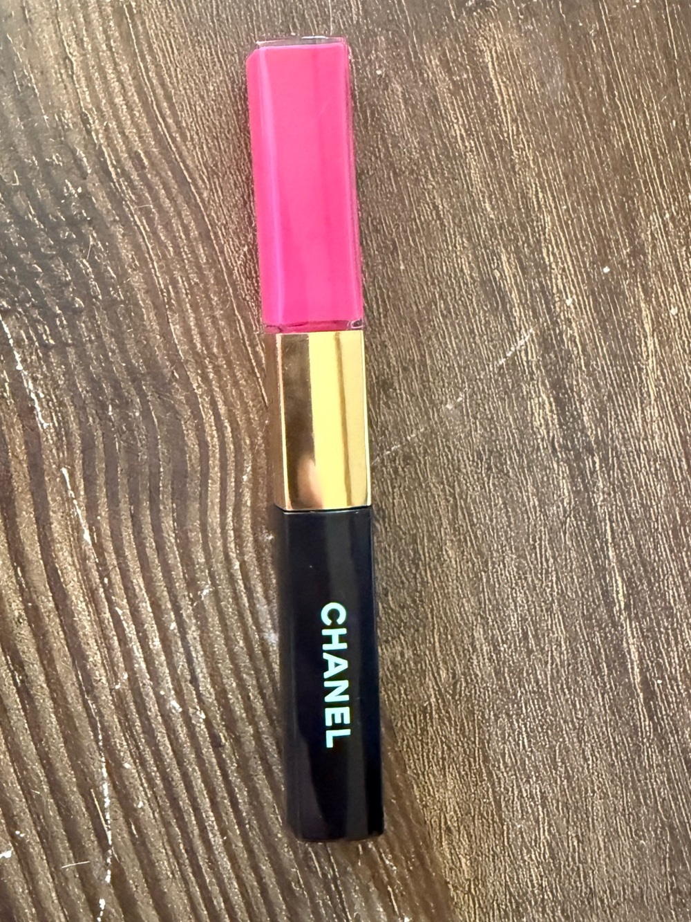 CHANEL Hot Pink and Black Dual-Ended Lip Gloss